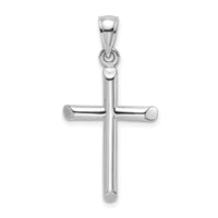 Load image into Gallery viewer, 14K White Gold Polished Cylinder Cross Charm
