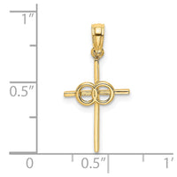 Load image into Gallery viewer, 14K Polished Infinity Circles Cross Charm
