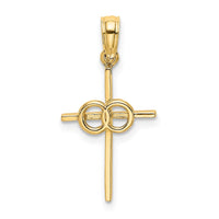 Load image into Gallery viewer, 14K Polished Infinity Circles Cross Charm
