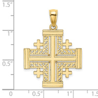 Load image into Gallery viewer, 14K Cut-Out Jerusalem Cross Charm
