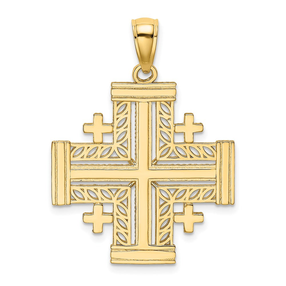 14K Cut-Out Jerusalem Cross Charm