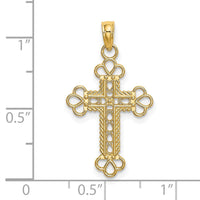 Load image into Gallery viewer, 14K Textured and Cut-Out W/ Rope Frame Block Cross Charm
