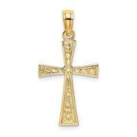 Load image into Gallery viewer, 14K Engraved Cross W/Flared Tips Charm
