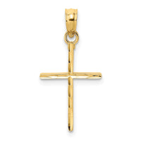 Load image into Gallery viewer, 14K D/C and Polished Cross Charm
