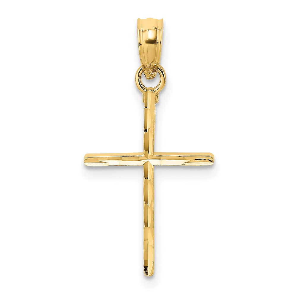 14K D/C and Polished Cross Charm