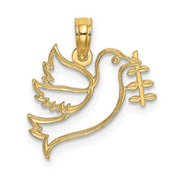 Load image into Gallery viewer, 14K Cut-Out Dove with Olive Branch Charm
