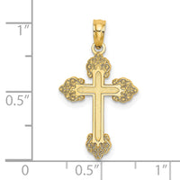 Load image into Gallery viewer, 14K Polished and Textured Fancy Cross Charm
