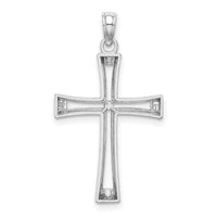 Load image into Gallery viewer, 14K White Gold Polished and Cut-Out Cross
