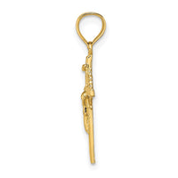 Load image into Gallery viewer, 14K 2-D Starburst Crucifix Charm
