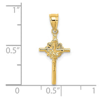 Load image into Gallery viewer, 14K 2-D Starburst Crucifix Charm
