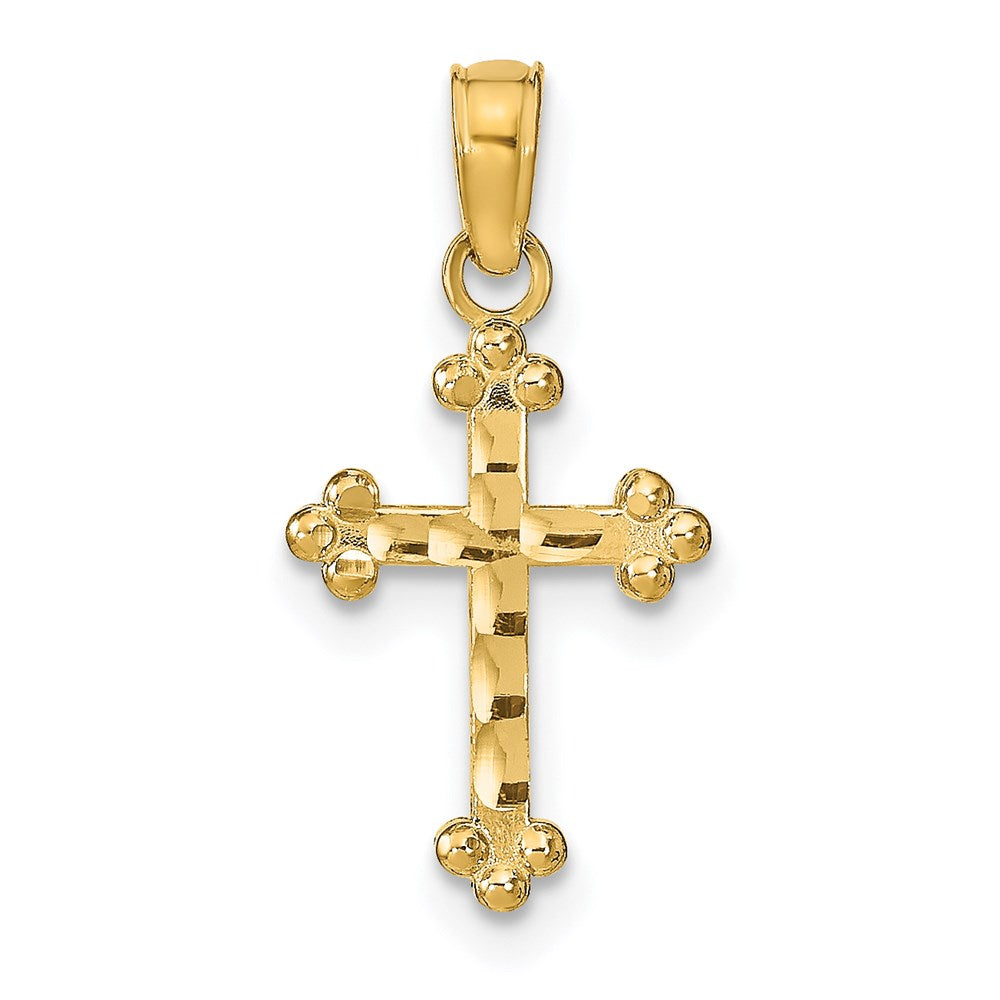 14k D/C Cross Pendant