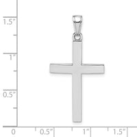 Load image into Gallery viewer, 14K White Gold Polished Beveled Cross Charm

