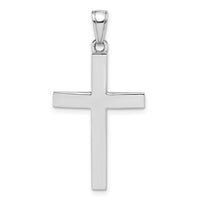 Load image into Gallery viewer, 14K White Gold Polished Beveled Cross Charm

