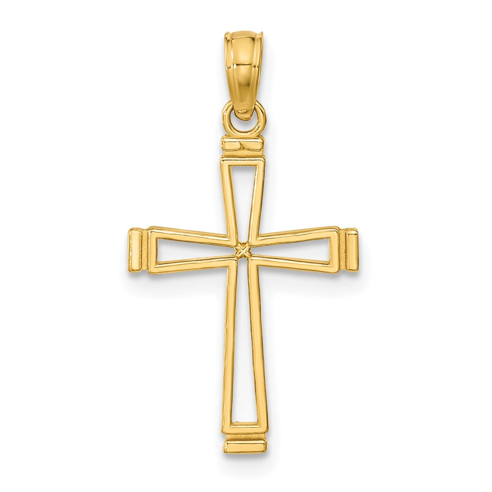 14k Cut-out Cross Pendant