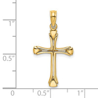 Load image into Gallery viewer, 14K Polished Beveled Cut-out Cross Pendant
