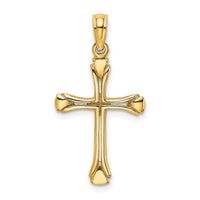 Load image into Gallery viewer, 14K Polished Beveled Cut-out Cross Pendant
