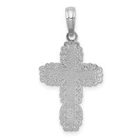 Load image into Gallery viewer, 14K White Gold Textured w/ Lace Trim Cross Charm
