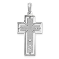 Load image into Gallery viewer, 14K White Gold Textured Crucifix w/ Frame Charm
