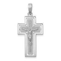Load image into Gallery viewer, 14K White Gold Textured Crucifix w/ Frame Charm
