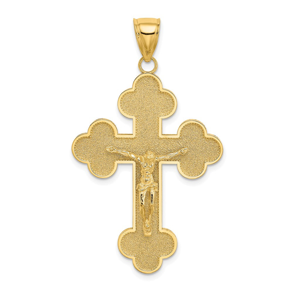 14K Crucifix W/ Budded Tips Charm