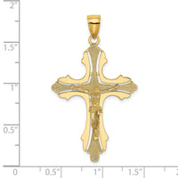 Load image into Gallery viewer, 14K Textured Cut-Out Crucifix W/Budded Tips Charm
