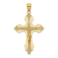 Load image into Gallery viewer, 14K Textured Cut-Out Crucifix W/Budded Tips Charm

