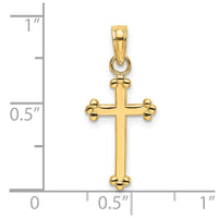 Load image into Gallery viewer, 14K Polished Beaded Cross
