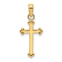Load image into Gallery viewer, 14K Polished Beaded Cross

