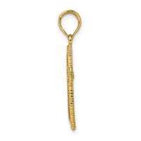 Load image into Gallery viewer, 14K Cross w/ Textured Border Design Charm
