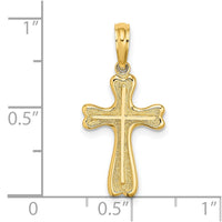 Load image into Gallery viewer, 14K Cross w/ Textured Heart Edges Design Charm
