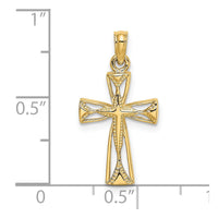 Load image into Gallery viewer, 14K Cut-Out Cross w/ Triangle Ends Charm
