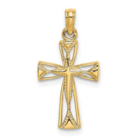 Load image into Gallery viewer, 14K Cut-Out Cross w/ Triangle Ends Charm
