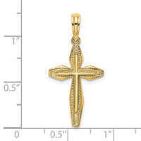Load image into Gallery viewer, 14K Polished and Textured Cross Charm
