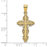 Load image into Gallery viewer, 14K Cross w/ Lace Trim Charm
