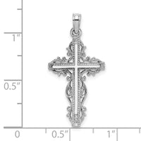 Load image into Gallery viewer, 14K White Gold Cross w/ Lace Trim Charm
