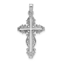 Load image into Gallery viewer, 14K White Gold Cross w/ Lace Trim Charm

