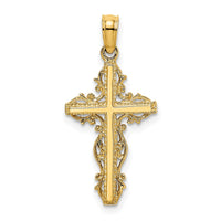Load image into Gallery viewer, 14K Stick Cross w/ Lace Trim Charm
