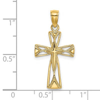 Load image into Gallery viewer, 14K Polished Cut-Out Design Cross Charm
