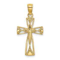 Load image into Gallery viewer, 14K Polished Cut-Out Design Cross Charm
