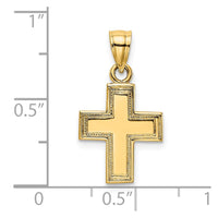 Load image into Gallery viewer, 14K Polished and Textured Cross Charm
