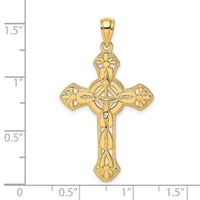Load image into Gallery viewer, 14K Textured Crucifix W/ Arrow Charm
