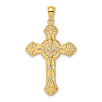 Load image into Gallery viewer, 14K Textured Crucifix W/ Arrow Charm
