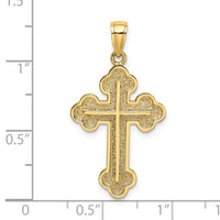 Load image into Gallery viewer, 14K Textured Budded Cross Charm
