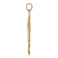 Load image into Gallery viewer, 14K Cross W/ Lace Trim Charm
