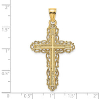 Load image into Gallery viewer, 14K Cross W/ Lace Trim Charm
