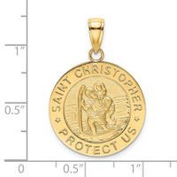 Load image into Gallery viewer, 14K Polished / Satin Saint Christopher Medal Charm
