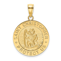 Load image into Gallery viewer, 14K Polished / Satin Saint Christopher Medal Charm
