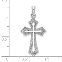 Load image into Gallery viewer, 14K White Gold Beaded Cross Charm
