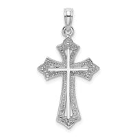 Load image into Gallery viewer, 14K White Gold Beaded Cross Charm
