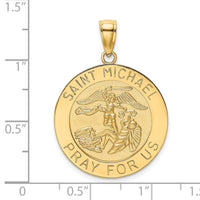 Load image into Gallery viewer, 14K Polished / Satin Saint Michael Medal Charm
